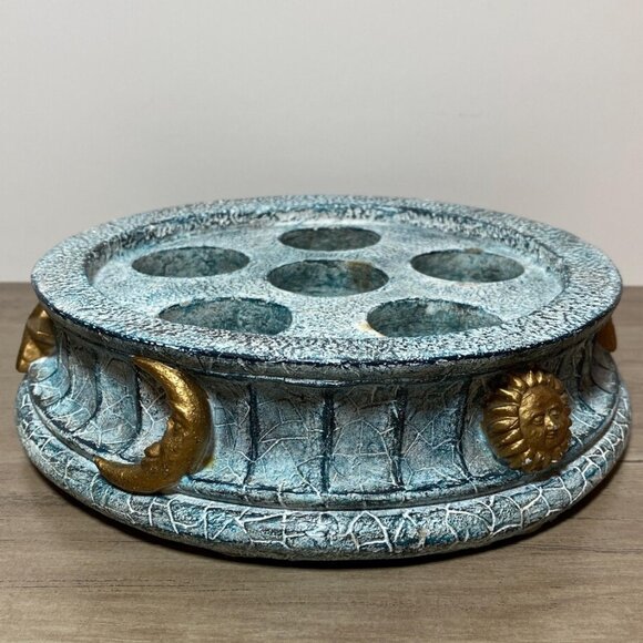 Vintage Celestial Tealight or Candle Holder Moon Sun & Stars 1990s Home Decor - Picture 1 of 8